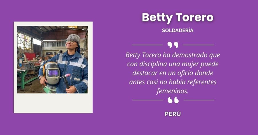 Betty Torero, destacada soldadora peruana